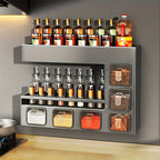 Wall-Mounted Metal Spice Rack with 6 Jars-1