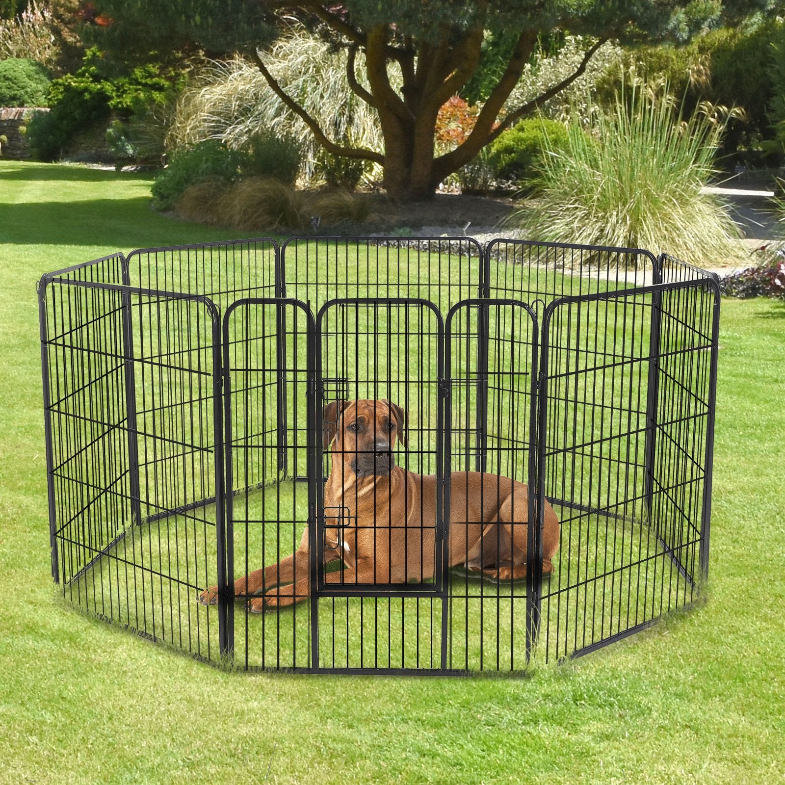 Foldable 8-Panel Metal Pet Playpen