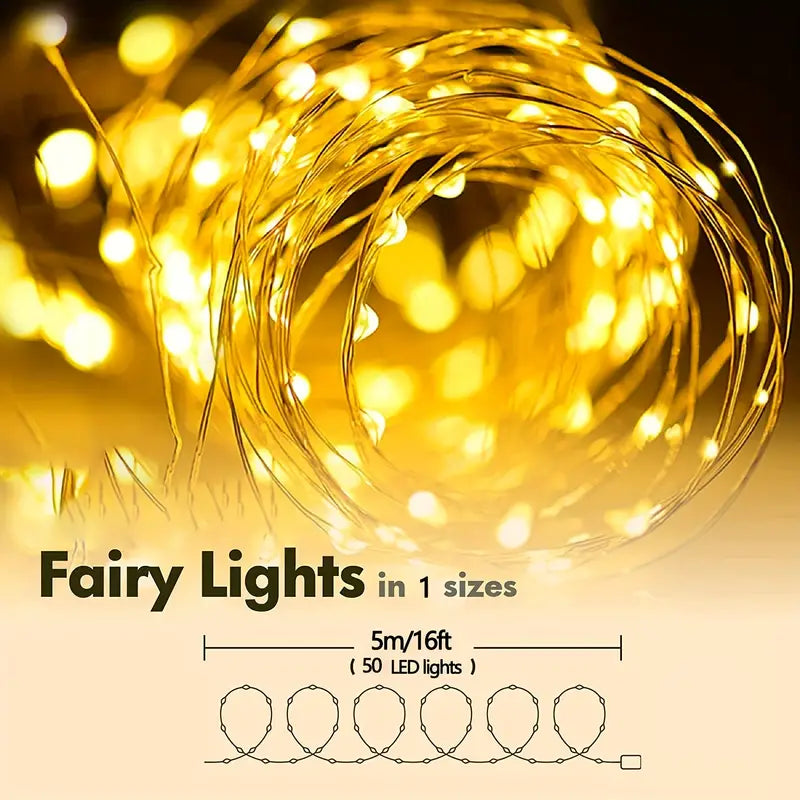 Enchanting 5-Meter Fairy Lights - 50 LED Fairy Tale Lights | Battery-Powered-3