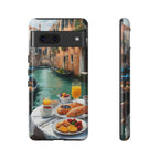 Scène de petit-déjeuner à Venise, étui de téléphone
