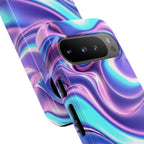 Coque de téléphone colorée, résistante, motif tourbillonnant, accessoire de téléphone dynamique, cadeau pour elle, protection mobile tendance