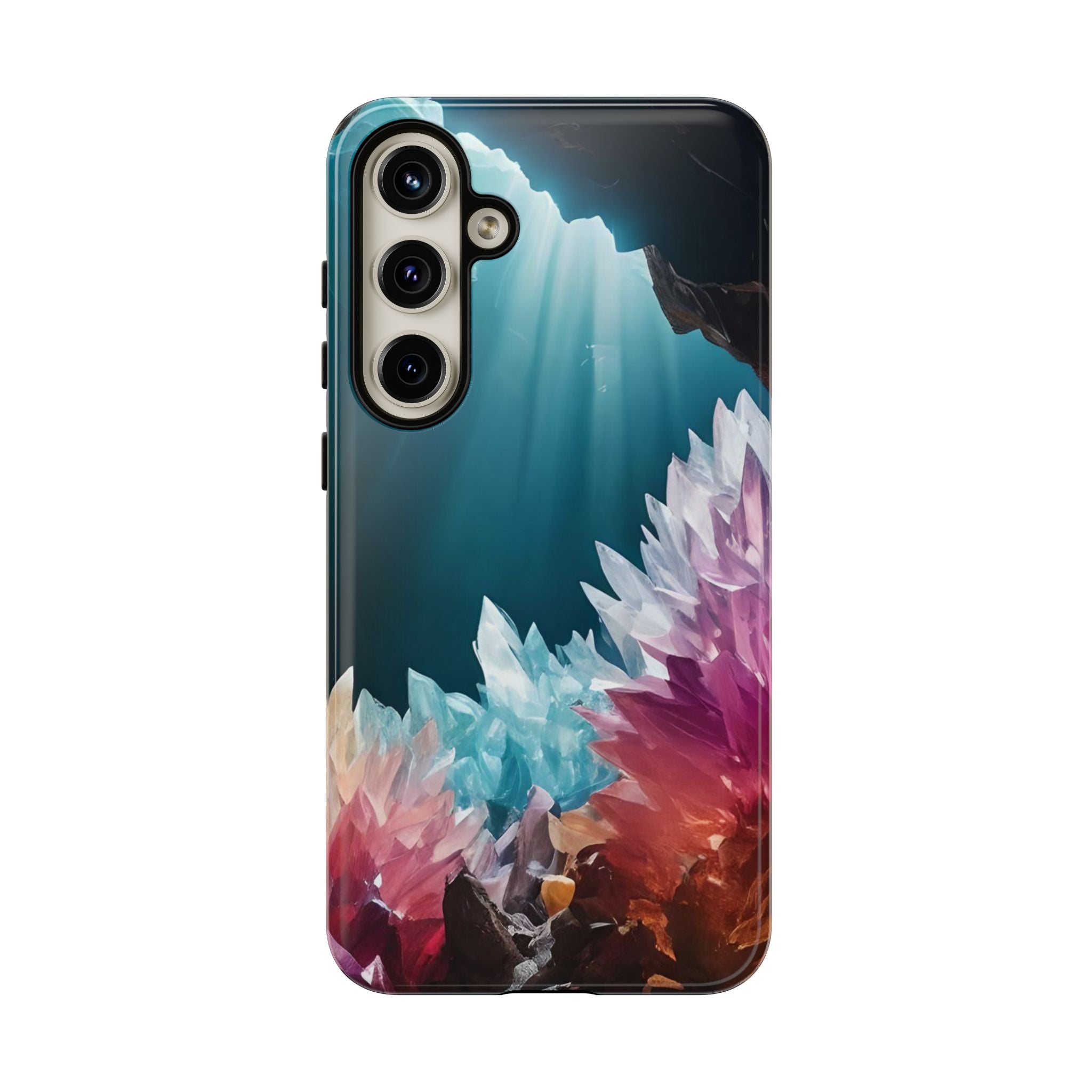 Colorful Crystal Phone Case, Tough Phone Cover, Gemstone Case, Unique iPhone Cover, Vibrant Art Protector, Gift for Geology Lovers