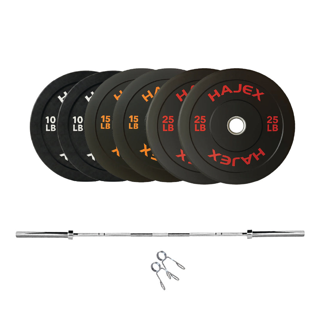 HAJEX Olympic Bumper Weight Plates - 10, 15, 25, 35, 45, 55 LB
