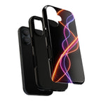 Coque de téléphone vibrante avec motif lumineux abstrait, coque artistique, accessoire technologique moderne, cadeau pour les passionnés de technologie, coque de téléphone personnalisée