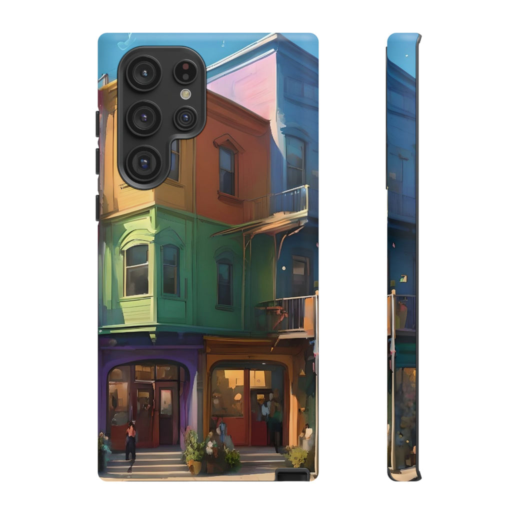 Impression d'art urbain coloré, étui pour téléphone