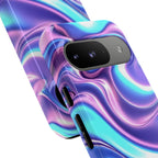 Coque de téléphone colorée, résistante, motif tourbillonnant, accessoire de téléphone dynamique, cadeau pour elle, protection mobile tendance