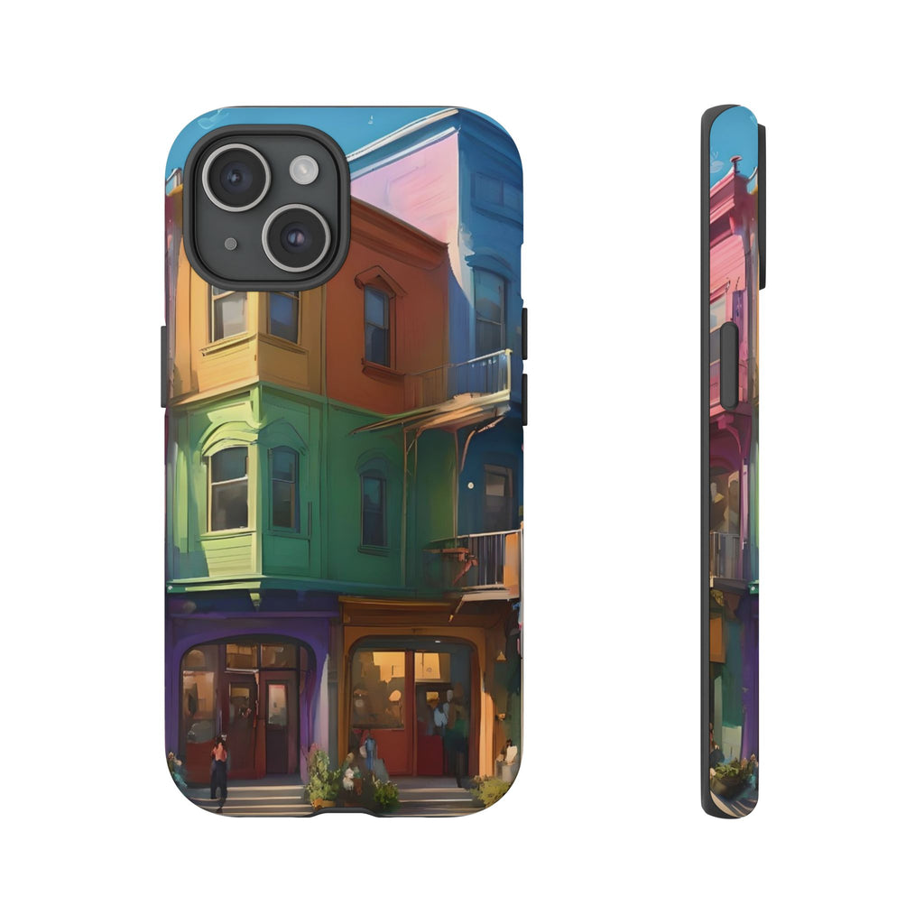 Impression d'art urbain coloré, étui pour téléphone