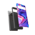 Coque de téléphone vibrante avec motif de vagues colorées, coque robuste et élégante, cadeau unique pour elle, accessoires de téléphone