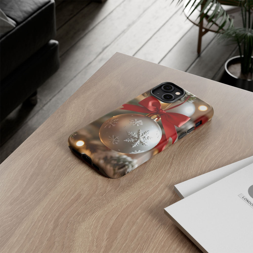 Christmas Phone Case with Seasonal Ornament Design