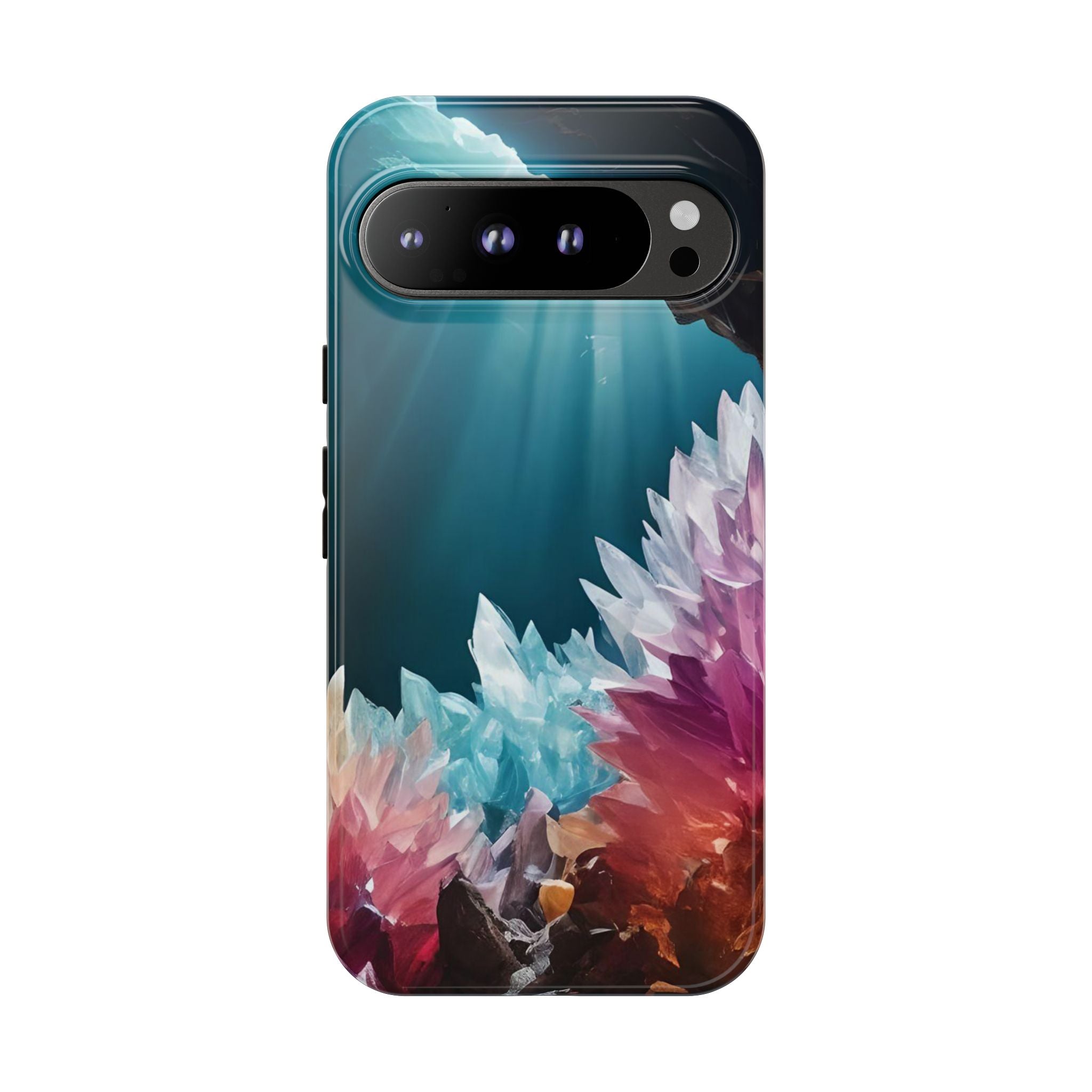 Colorful Crystal Phone Case, Tough Phone Cover, Gemstone Case, Unique iPhone Cover, Vibrant Art Protector, Gift for Geology Lovers