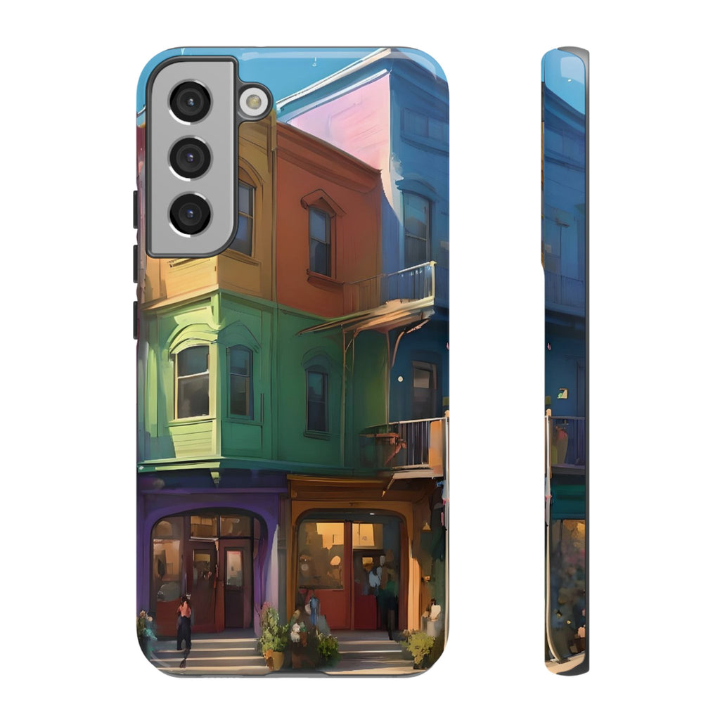 Impression d'art urbain coloré, étui pour téléphone