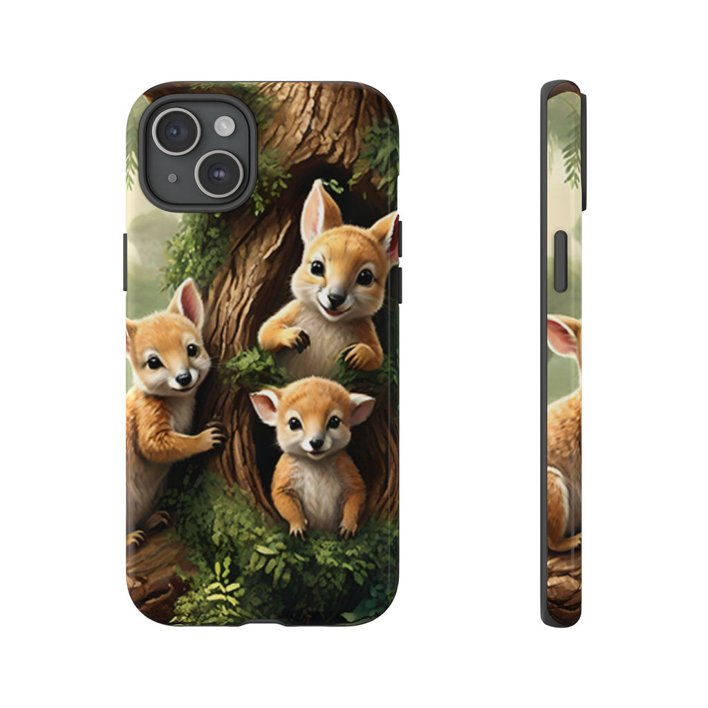 Étui de téléphone à imprimé bébé animal des bois