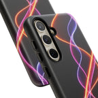 Coque de téléphone vibrante avec motif lumineux abstrait, coque artistique, accessoire technologique moderne, cadeau pour les passionnés de technologie, coque de téléphone personnalisée