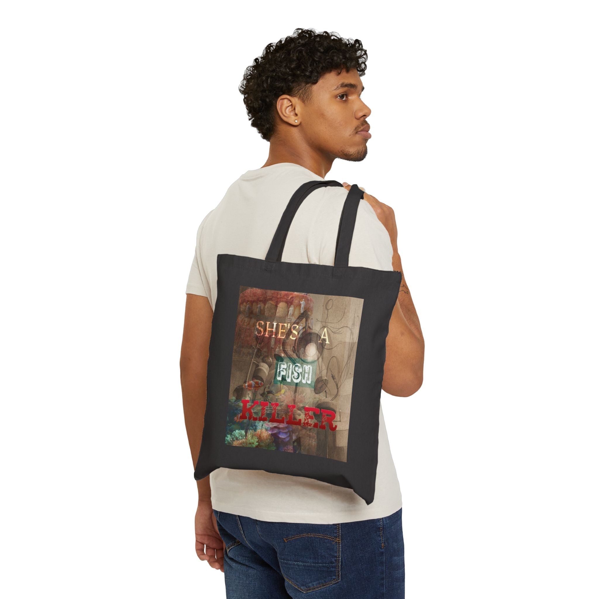 "She’s a Fish Killer" Design, Tote Bag