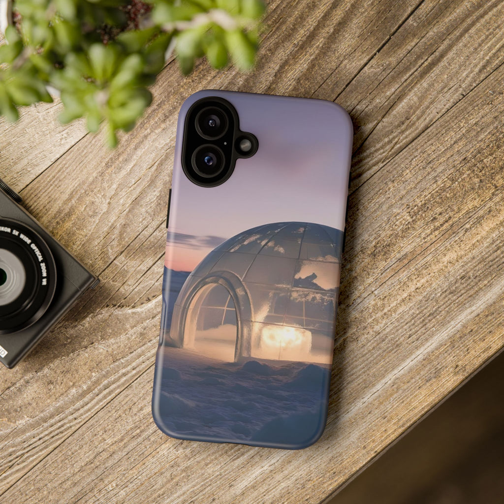 Arctic Igloo Twilight Snow Landscape, Phone Case