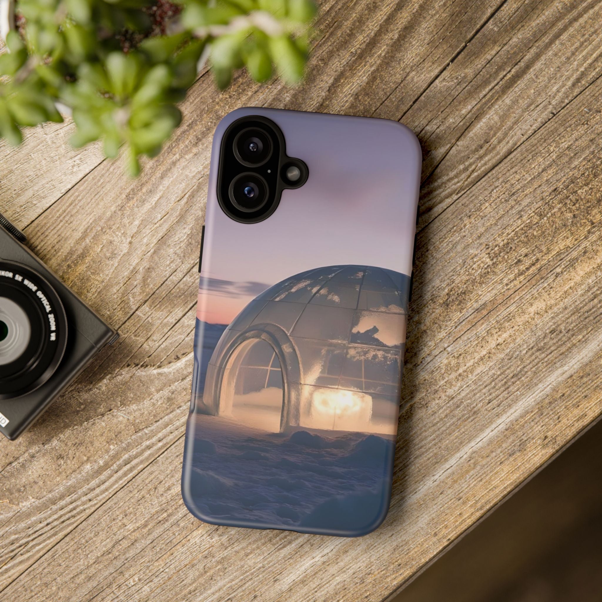 Arctic Igloo Twilight Snow Landscape, Phone Case
