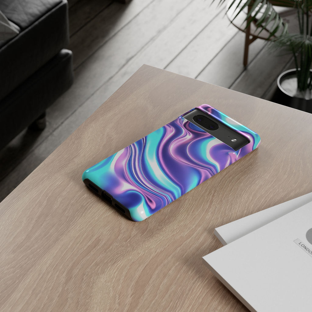 Colorful Phone Case, Tough Case, Swirl Design Phone Cover, Vibrant Phone Accessory, Gift for Her, Trendy Mobile Protection