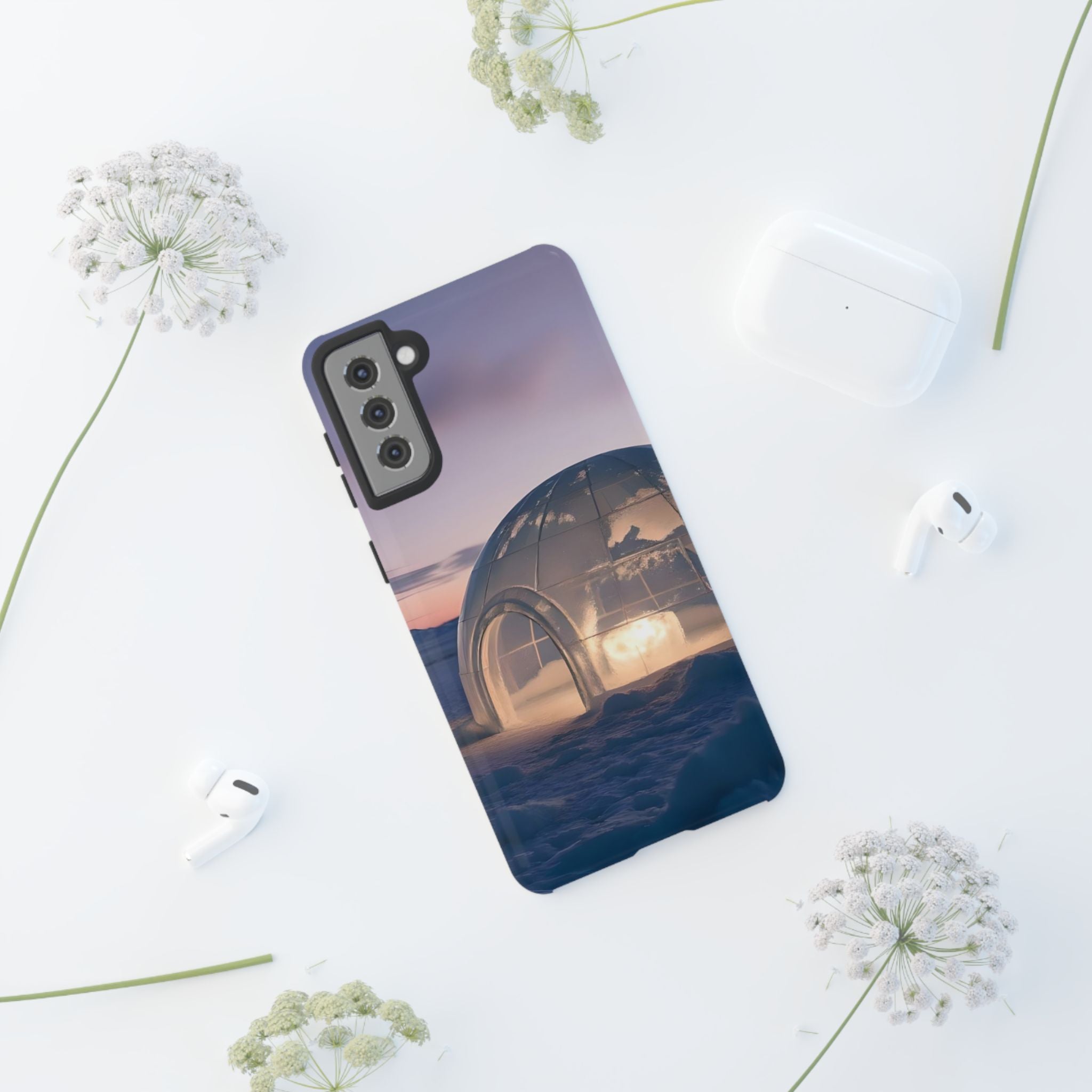 Arctic Igloo Twilight Snow Landscape, Phone Case