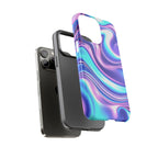 Coque de téléphone colorée, résistante, motif tourbillonnant, accessoire de téléphone dynamique, cadeau pour elle, protection mobile tendance