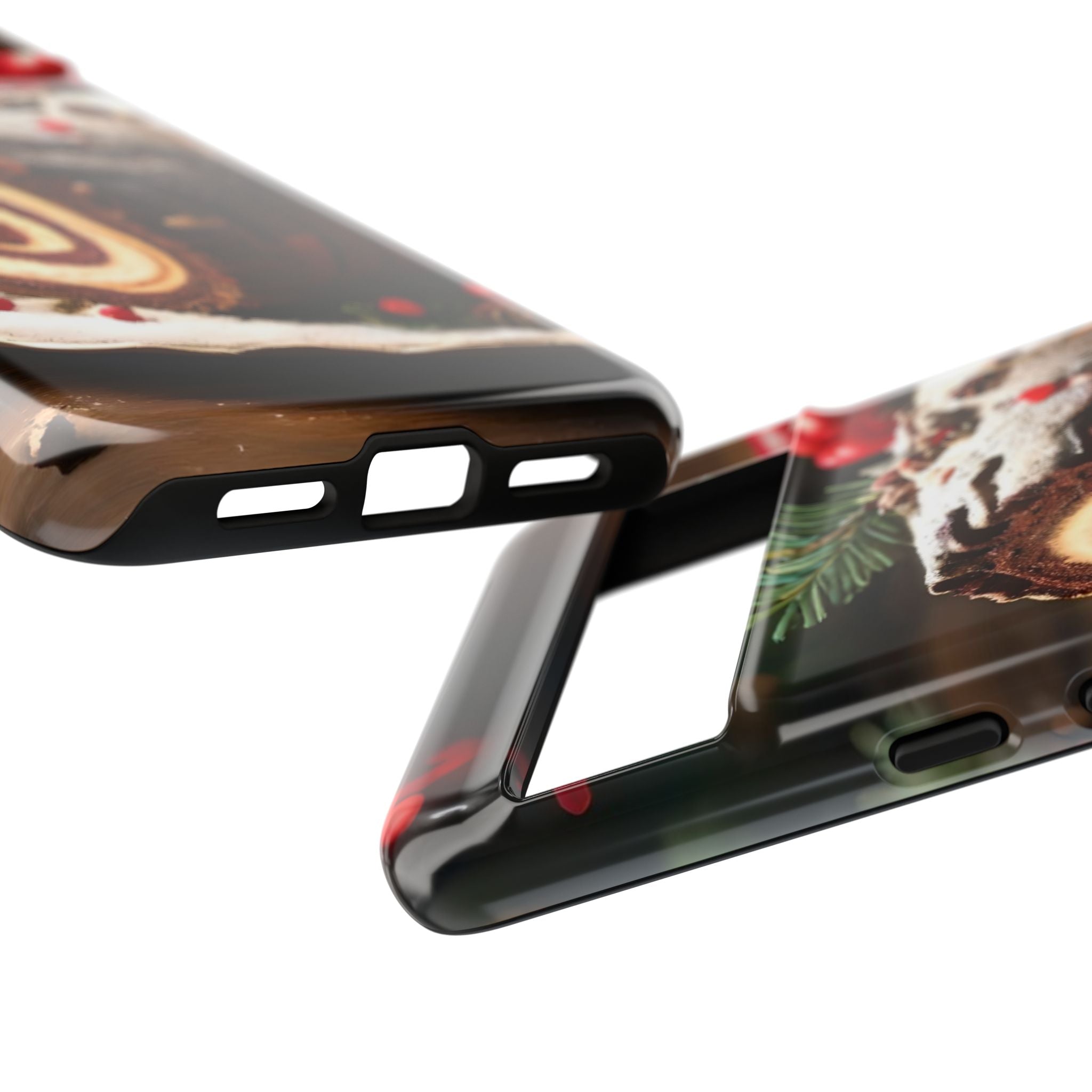 Festive Phone Case with Yule Log Design