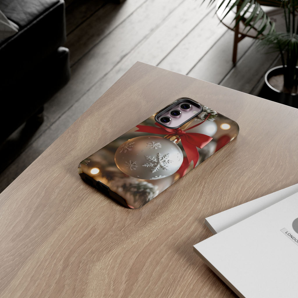 Christmas Phone Case with Seasonal Ornament Design