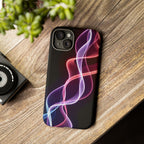 Neon Light Wave Abstract Glow, Phone Case