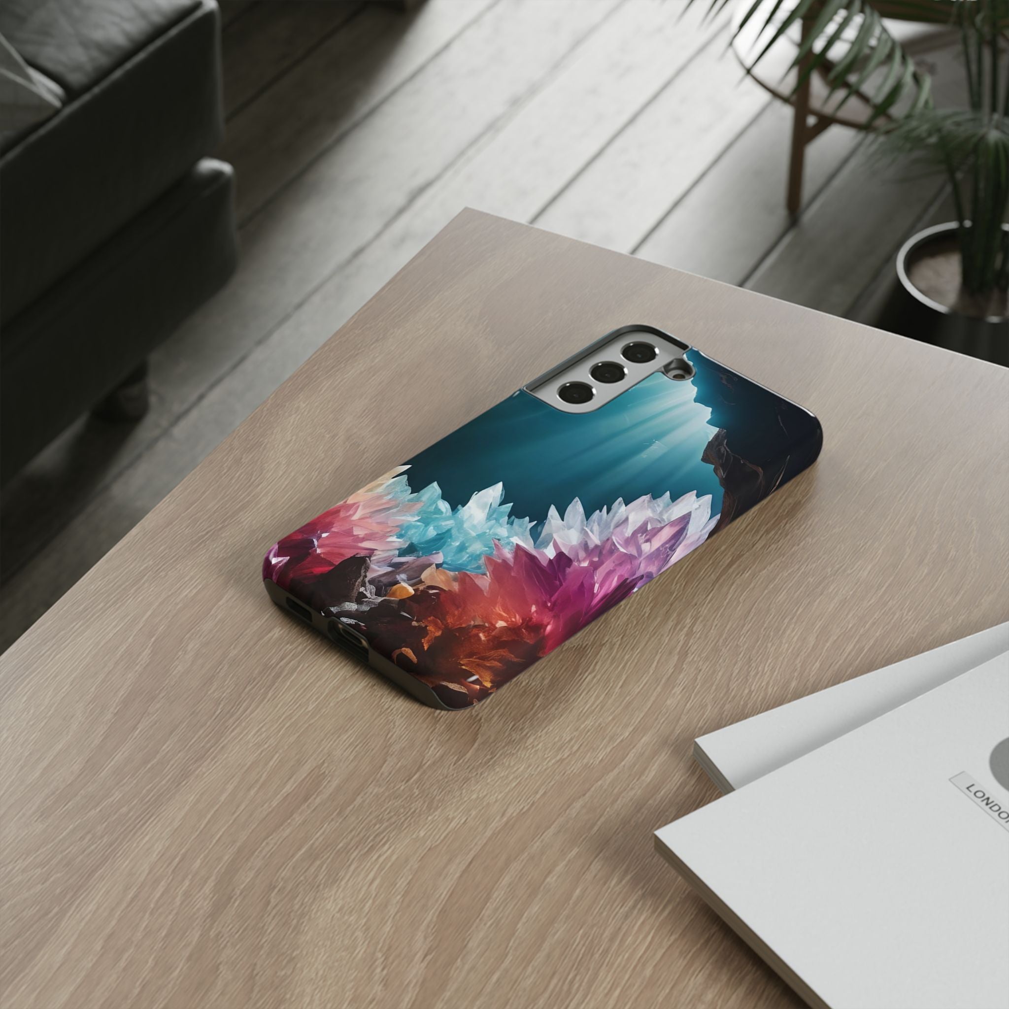 Colorful Crystal Cave Light Beam, Phone Case