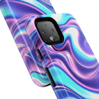 Coque de téléphone colorée, résistante, motif tourbillonnant, accessoire de téléphone dynamique, cadeau pour elle, protection mobile tendance