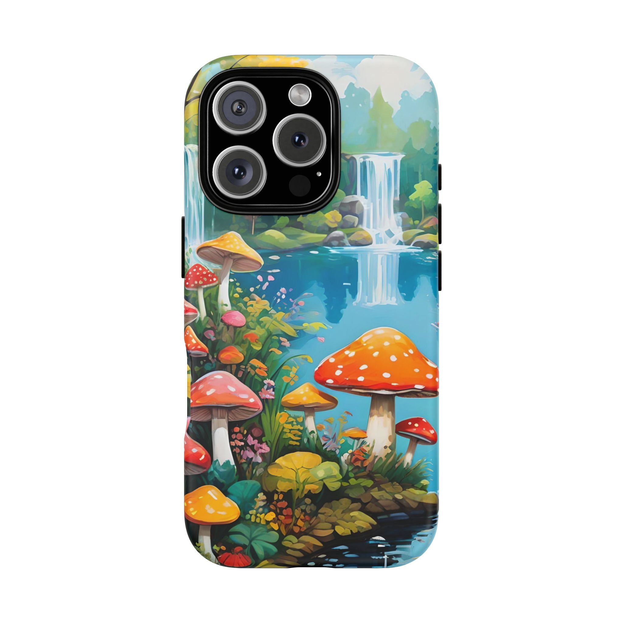 Mushroom Phone Case with Vibrant Nature Scene