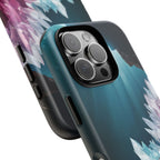 Faisceau lumineux coloré de la grotte de cristal, étui de téléphone