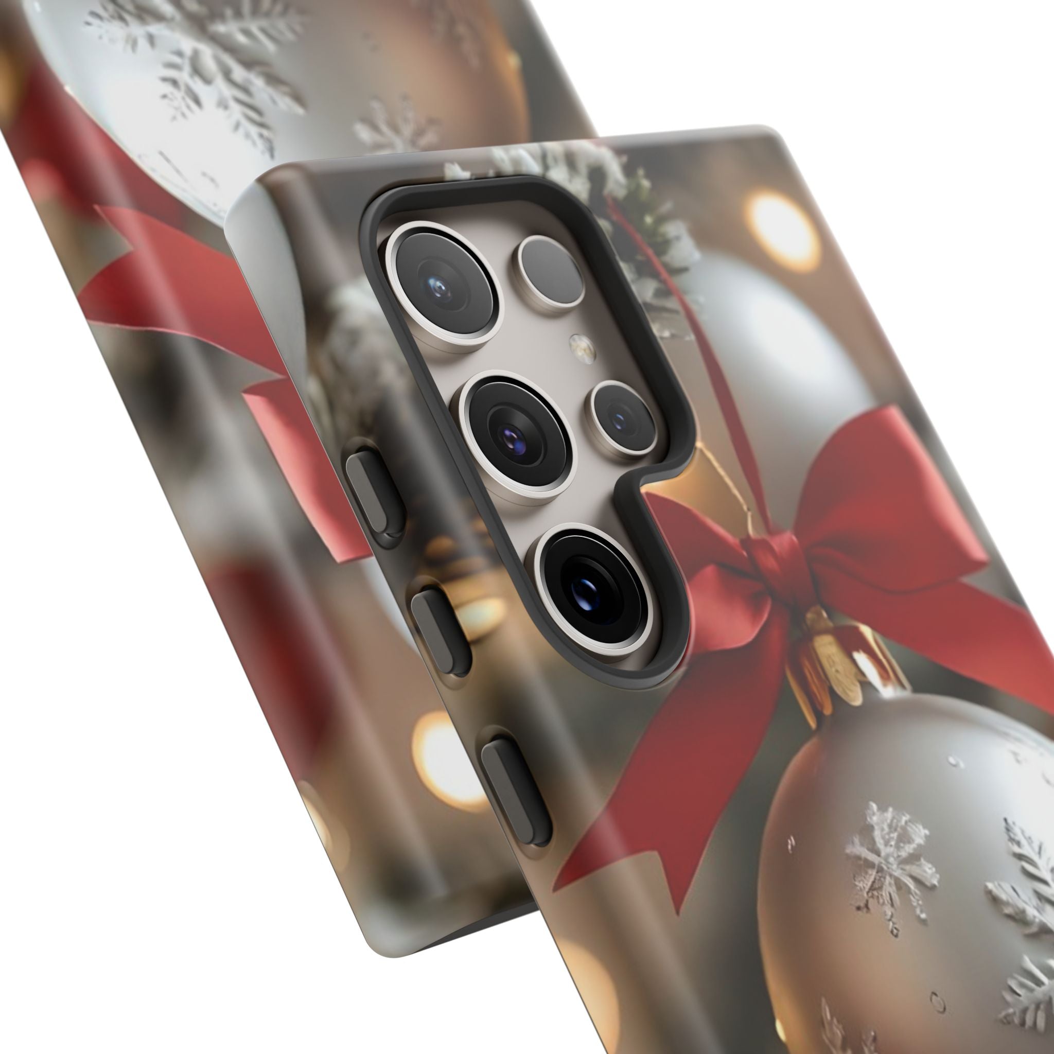 Christmas Phone Case with Seasonal Ornament Design