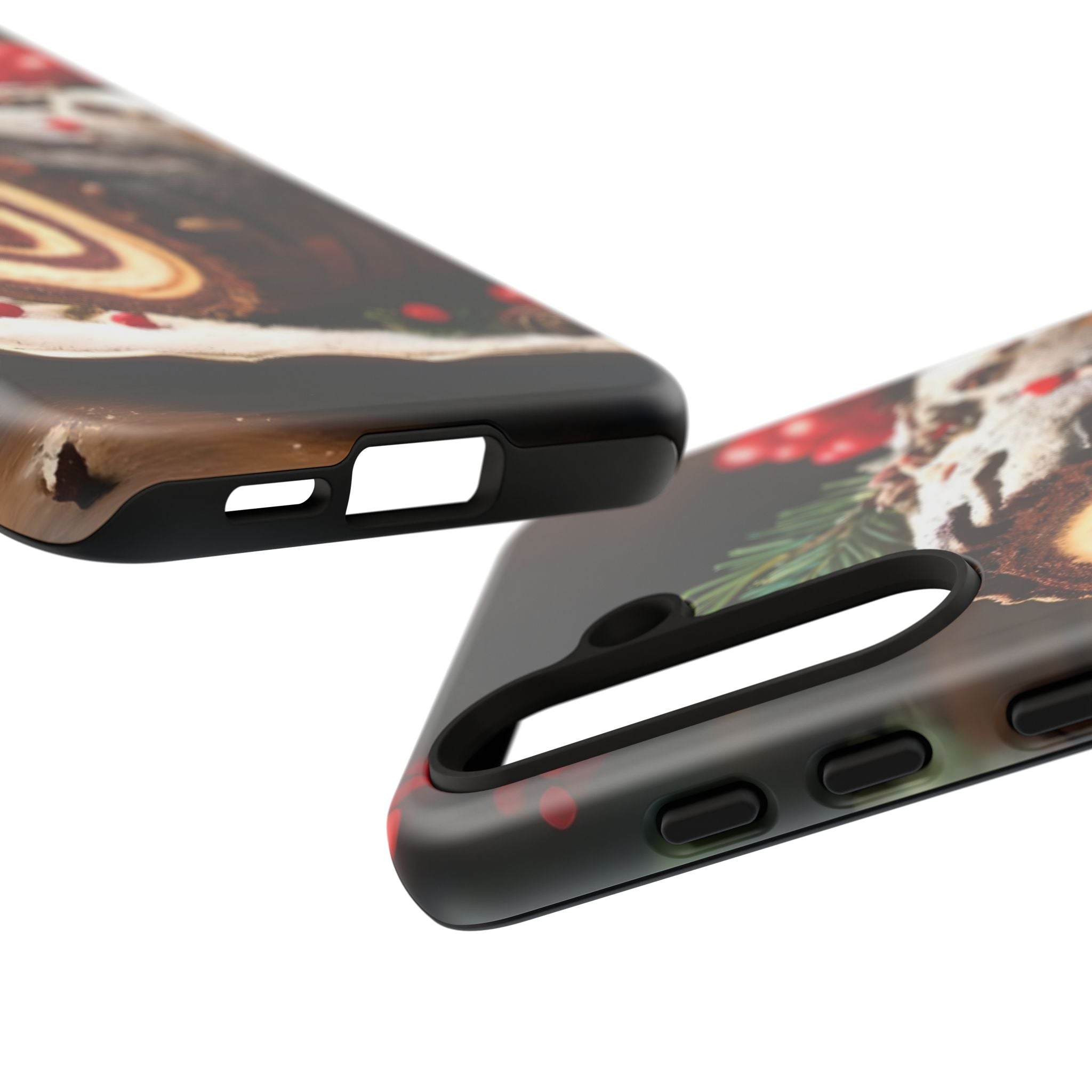 Festive Phone Case with Yule Log Design