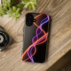 Coque de téléphone vibrante avec motif lumineux abstrait, coque artistique, accessoire technologique moderne, cadeau pour les passionnés de technologie, coque de téléphone personnalisée