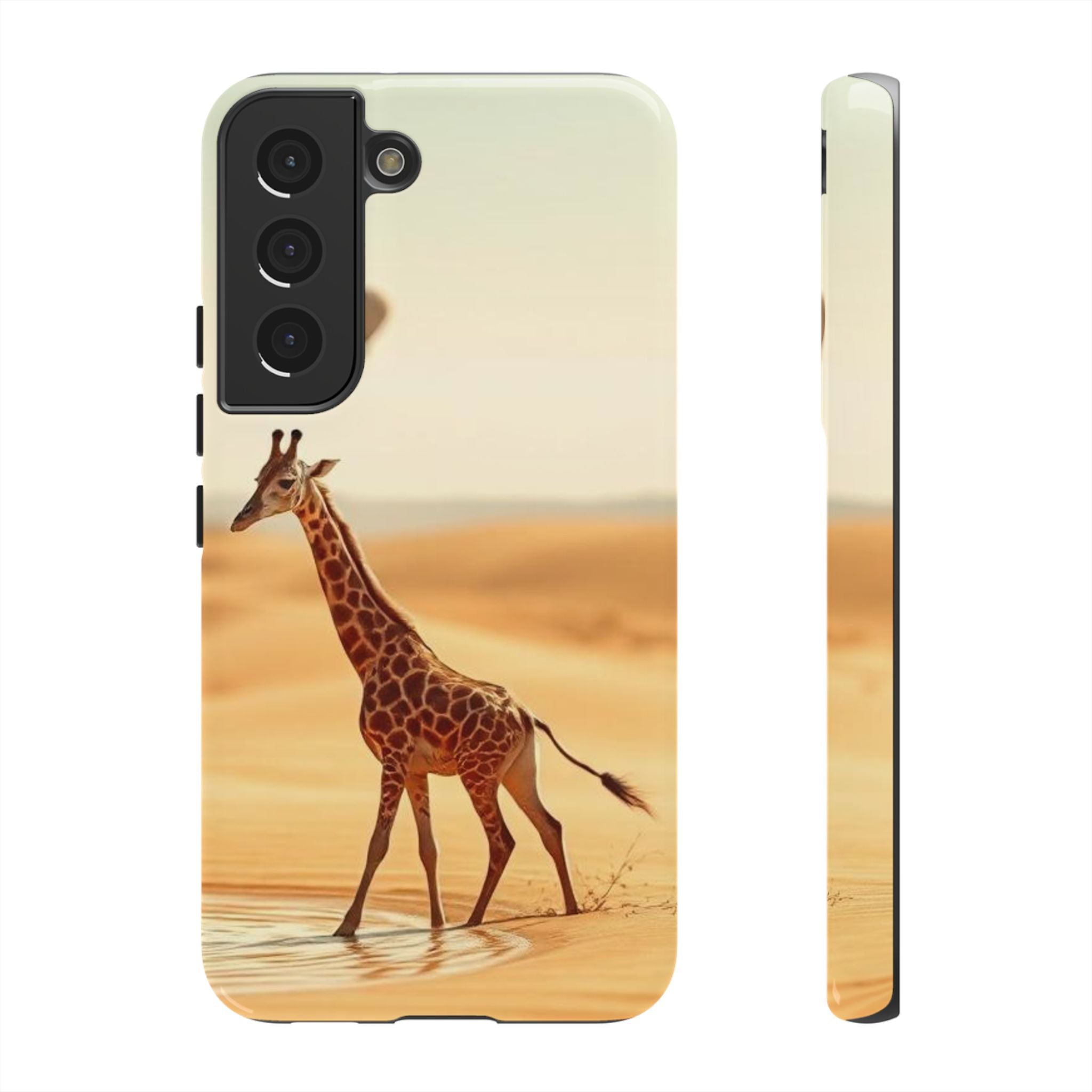 Giraffe Desert Scene, Phone Case
