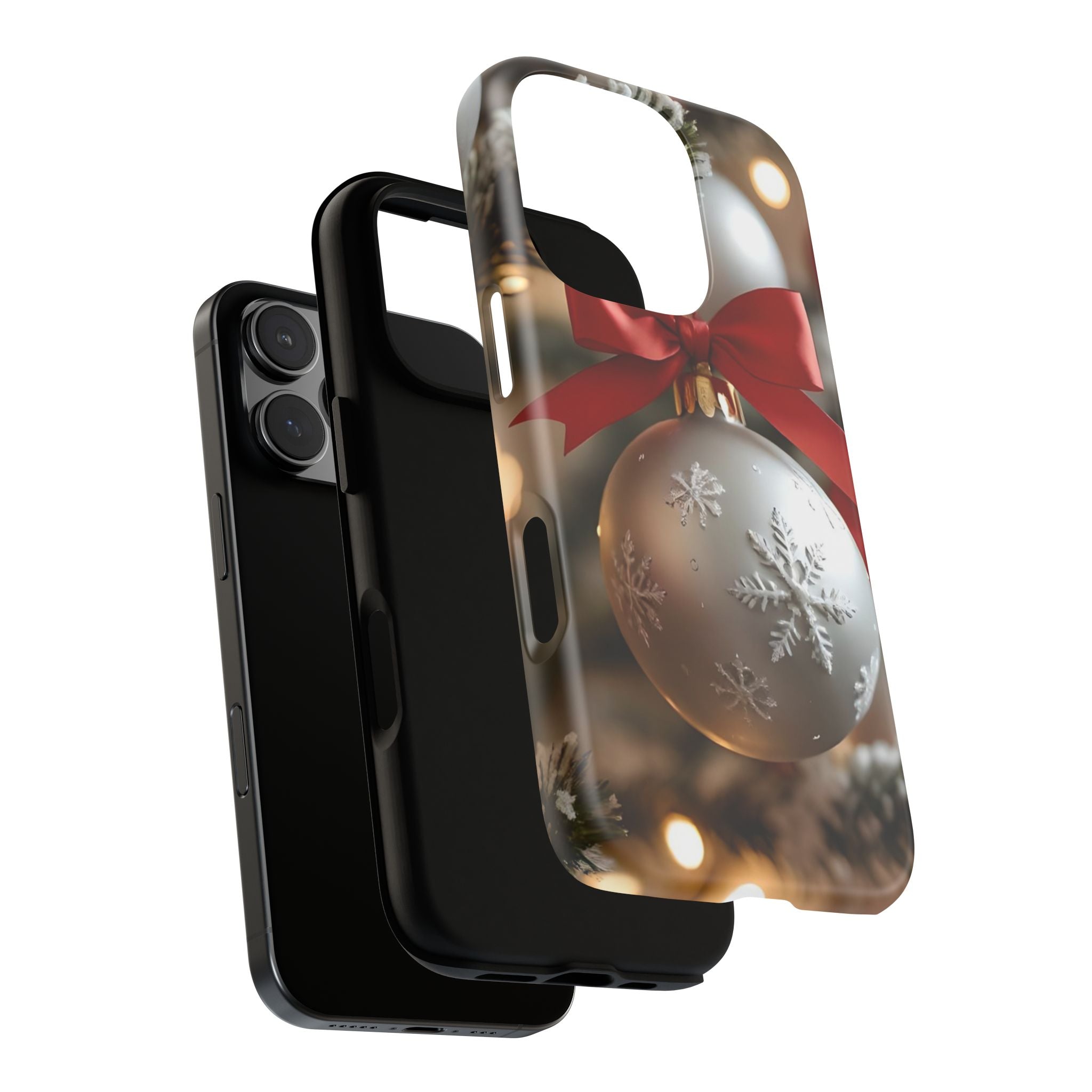 Christmas Phone Case with Seasonal Ornament Design