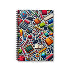 Cahier à spirale coloré avec fournitures scolaires