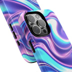 Coque de téléphone colorée, résistante, motif tourbillonnant, accessoire de téléphone dynamique, cadeau pour elle, protection mobile tendance