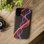 Coque de téléphone vibrante avec motif lumineux abstrait, coque artistique, accessoire technologique moderne, cadeau pour les passionnés de technologie, coque de téléphone personnalisée
