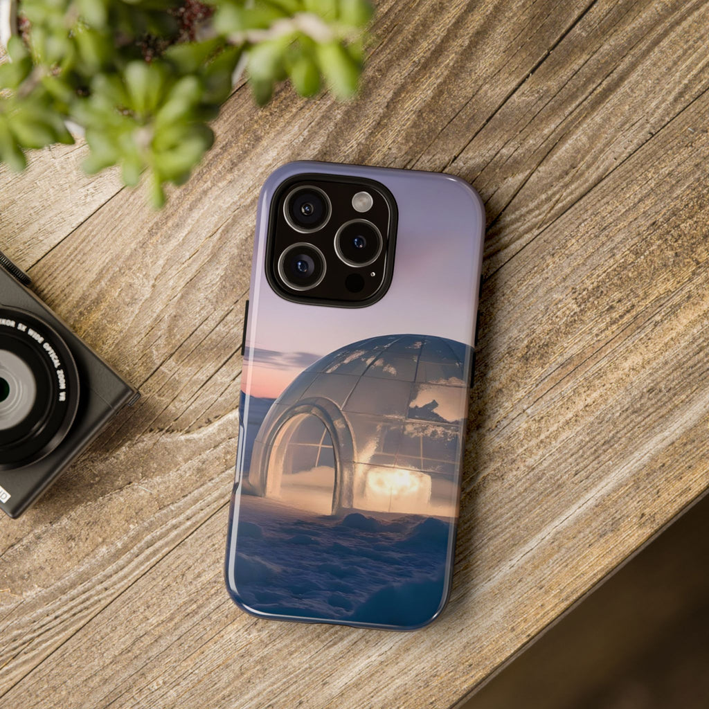 Arctic Igloo Twilight Snow Landscape, Phone Case