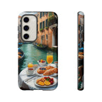 Scène de petit-déjeuner à Venise, étui de téléphone
