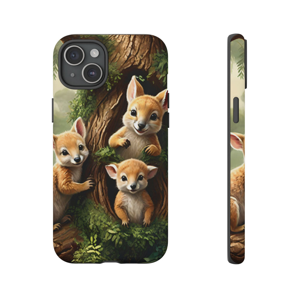 Étui de téléphone à imprimé bébé animal des bois