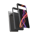 Coque de téléphone vibrante avec motif lumineux abstrait, coque artistique, accessoire technologique moderne, cadeau pour les passionnés de technologie, coque de téléphone personnalisée