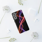 Coque de téléphone vibrante avec motif lumineux abstrait, coque artistique, accessoire technologique moderne, cadeau pour les passionnés de technologie, coque de téléphone personnalisée