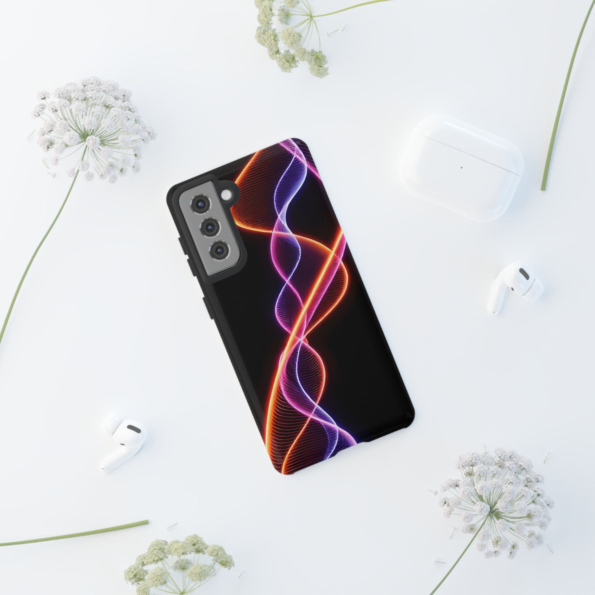 Vibrant Phone Case with Abstract Light Design, Artistic Phone Cover, Modern Tech Accessory, Gift for Tech Lovers, Personalized Phone Case