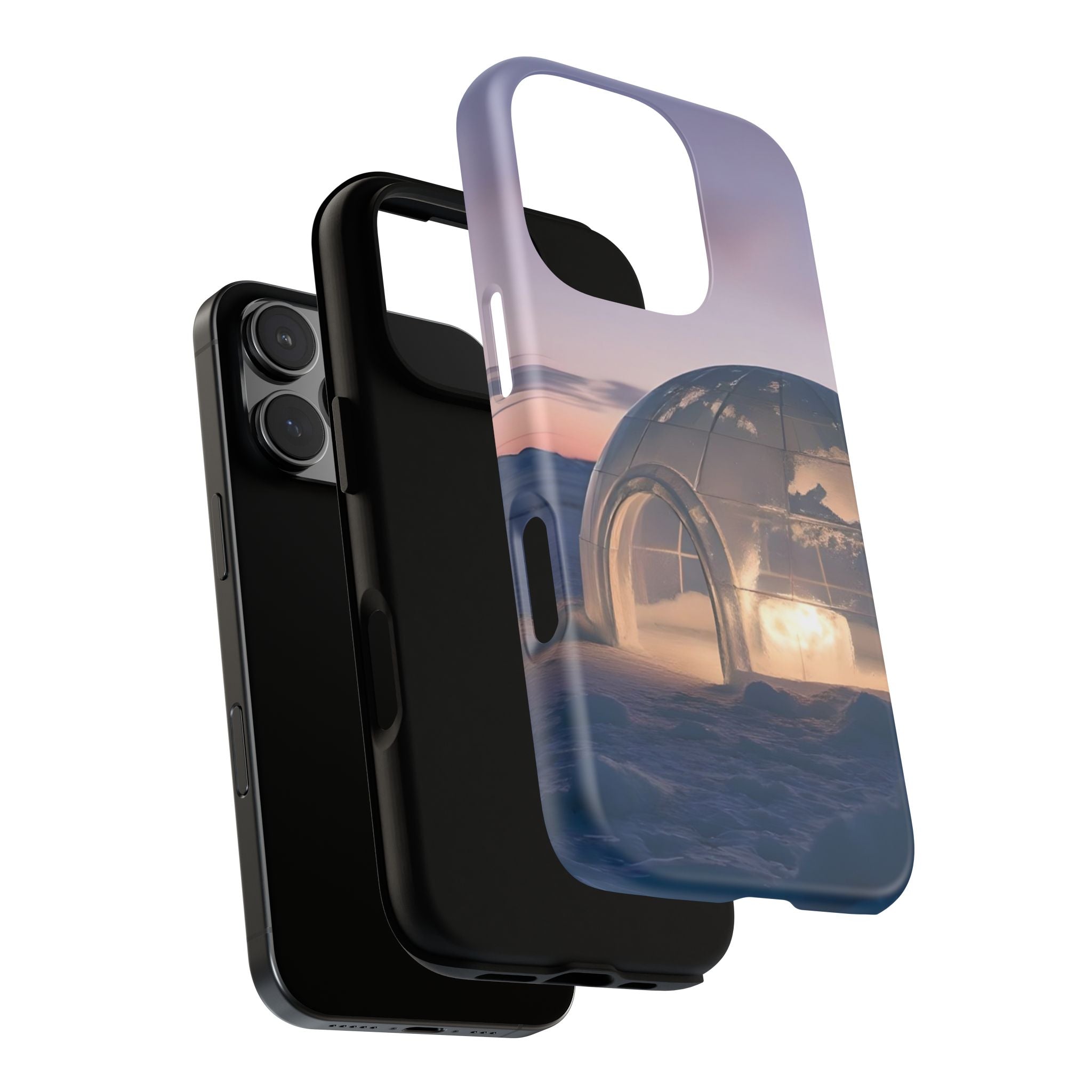 Arctic Igloo Twilight Snow Landscape, Phone Case