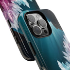 Faisceau lumineux coloré de la grotte de cristal, étui de téléphone