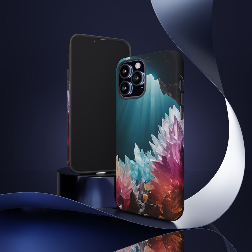 Colorful Crystal Cave Light Beam, Phone Case