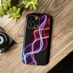 Neon Light Wave Abstract Glow, Phone Case