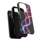 Neon Light Wave Abstract Glow, Phone Case