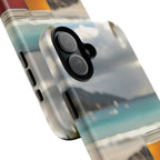 Vue d'un pique-nique sur une plage tropicale, étui pour téléphone